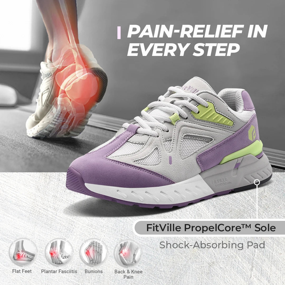 FitVille Women's Orthopedic Walking Running Shoes For Plantar Fasciitis Relief