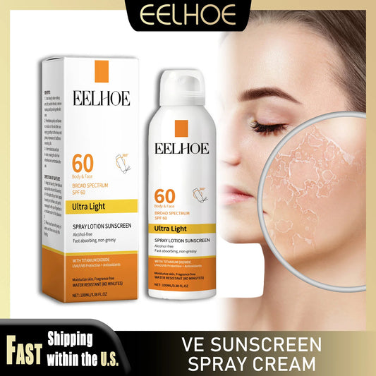 EELHOE Vitamin E Sunscreen Spray for Face and Body Protection
