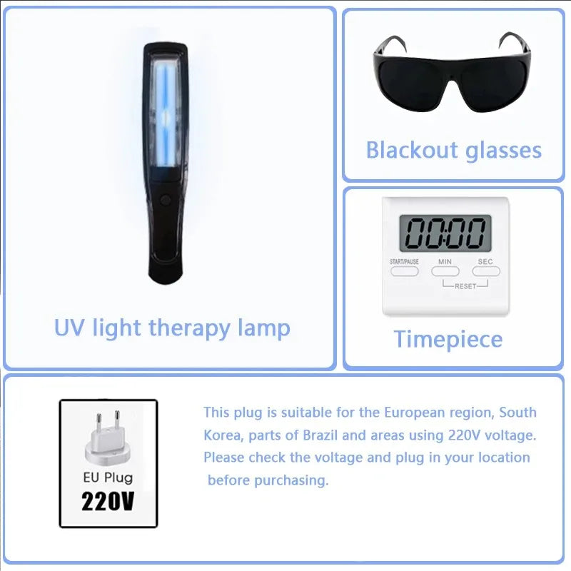 311nm Ultraviolet Phototherapy Instrument Use UVB Lamp UV for Vitiligo Psoriasis White Spots Skin Disease