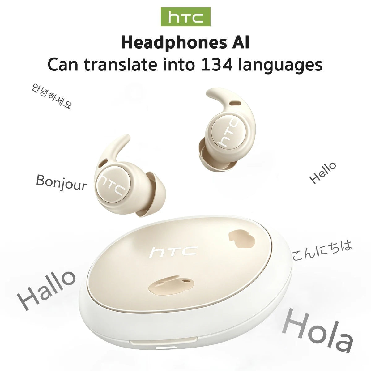 Sleeping Earphones HTC NE76 AI Translation Earbuds Wireless Bluetooth Noise Reduction HIFI Music Stereo Sound Headphones