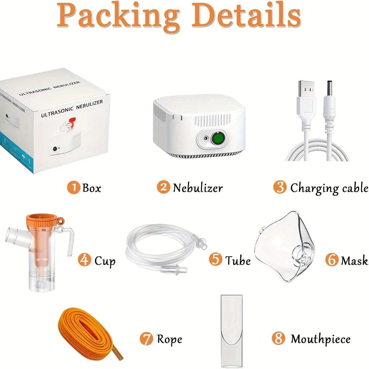 Compressor Nebulizer Oxygen Inhalation Device Mini Silent Steam Nasal Humidifier Inhaler Tools Portable Nebulizer Set Mouthpiece