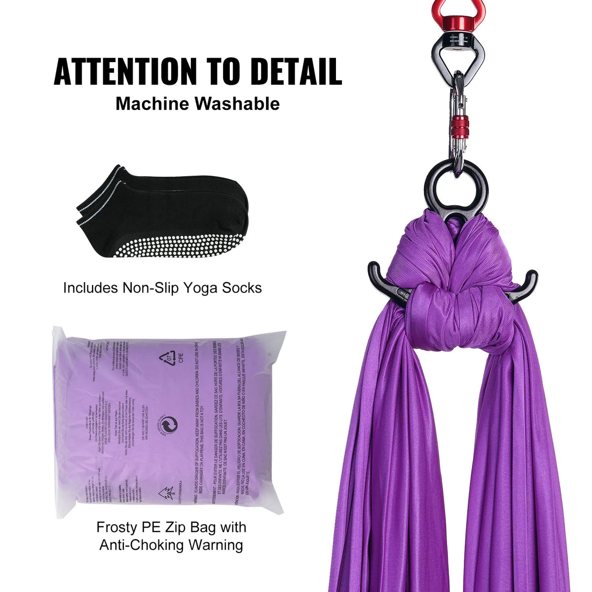 SucceBuy Aerial Yoga Hammock Swing Kit for Fitness and Inversions