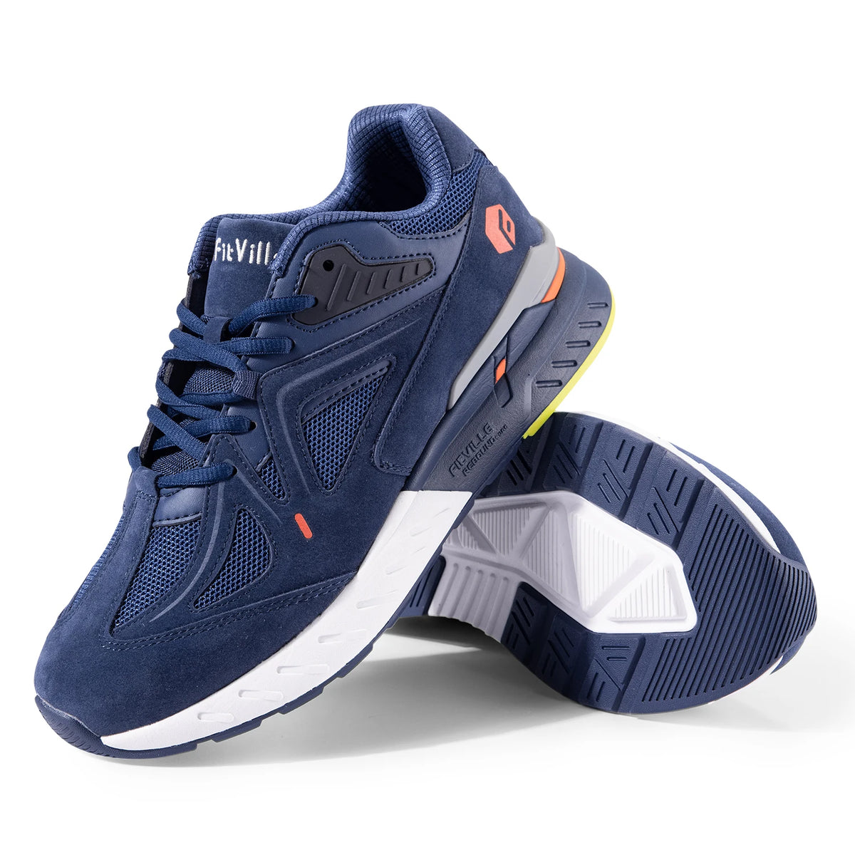 FitVille Men's Walking Shoes With Arch Support And Heel Relief