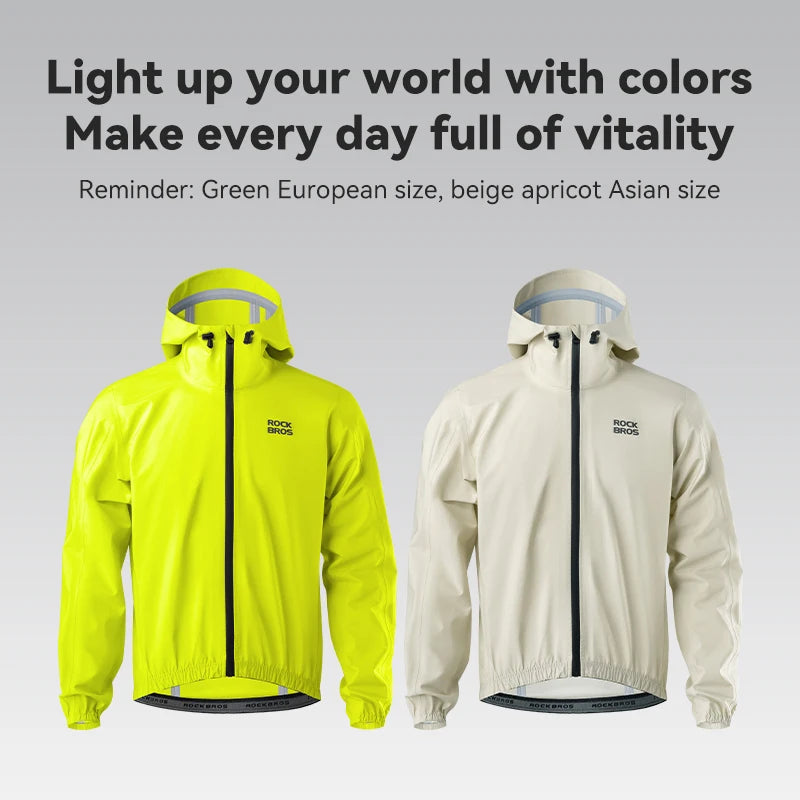 ROCKBROS Cycling Raincoat Lightweight Breathable Waterproof Jacket Hooded Coat Outdoor Sports Hiking Fishing Cycling Clothing