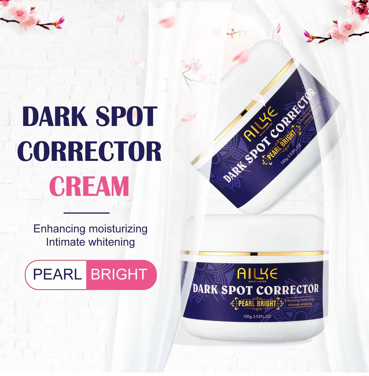 AILKE Double Glutathione Dark Spots Remover Face Cream, For Armpit, Elbows, Legs, White Spots, Age Spots, Sun Spots, Freckles