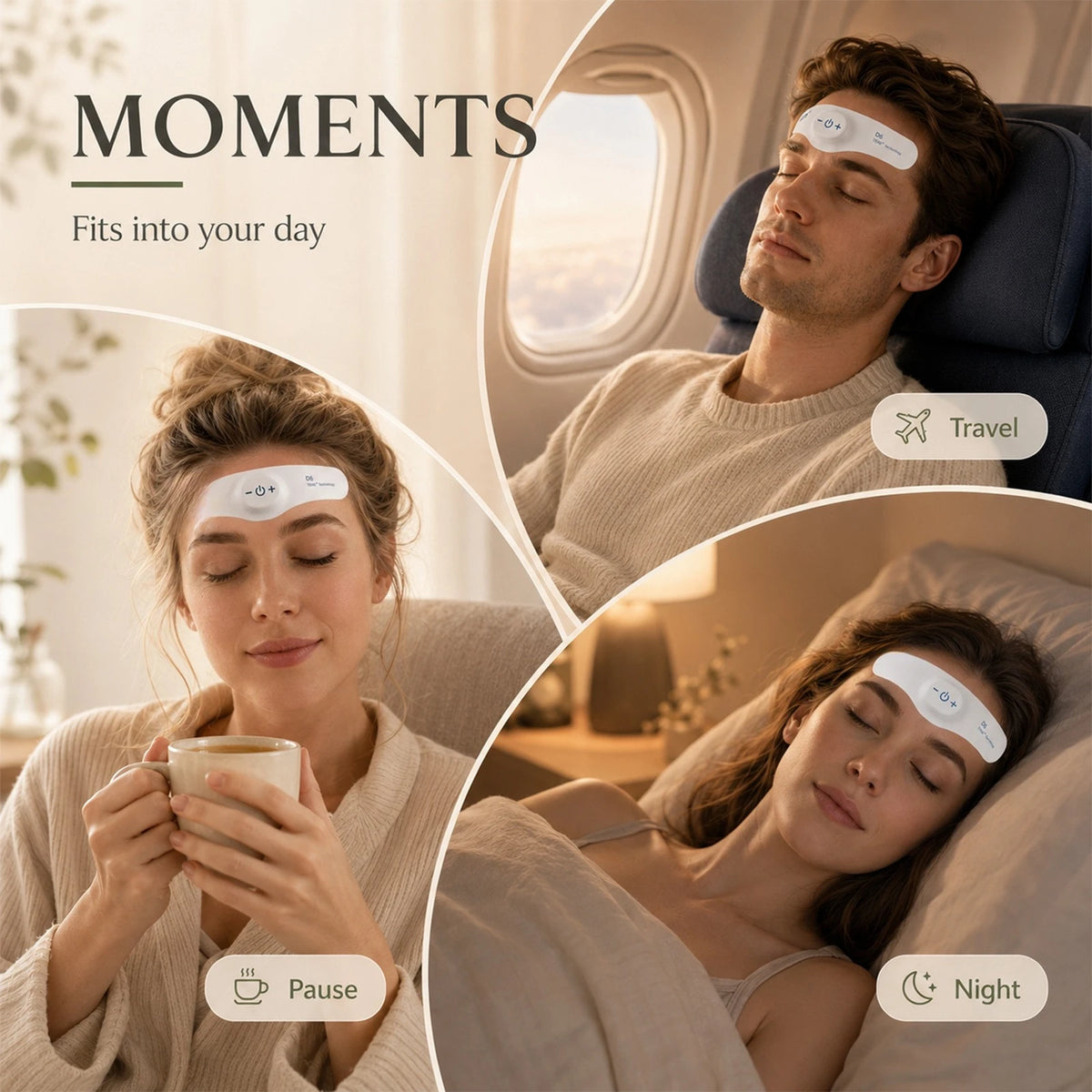 Rechargeable EMS Sleep Aid Device Portable Low Frequency with Adjustable Intensity Drug Stress Anxiety Relief Home Travel Office Insomnia Relief