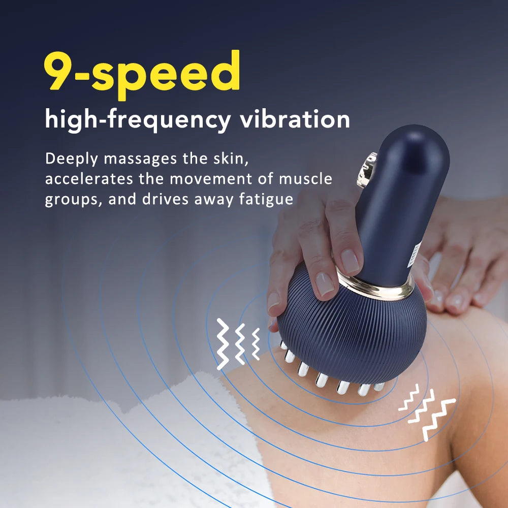 Hailicare Heated Rechargeable Body Massage Brush With Microcurrent Guasha