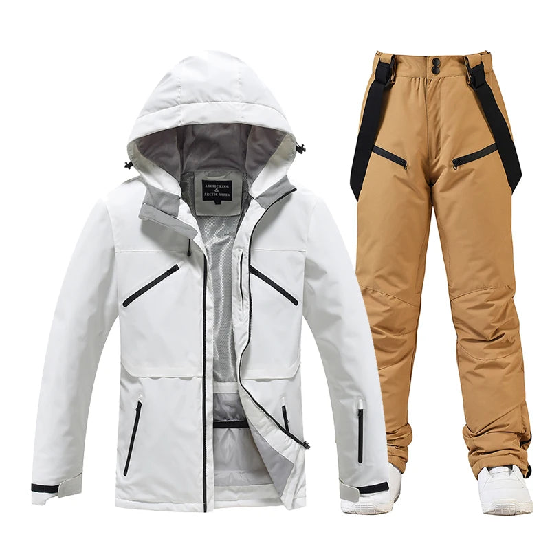Men's and Women's, Ski Suit Sets, Waterproof, Snow Costume, Ski Jacket and Pant Set, Outdoor Clothing, Snowboarding, Overall