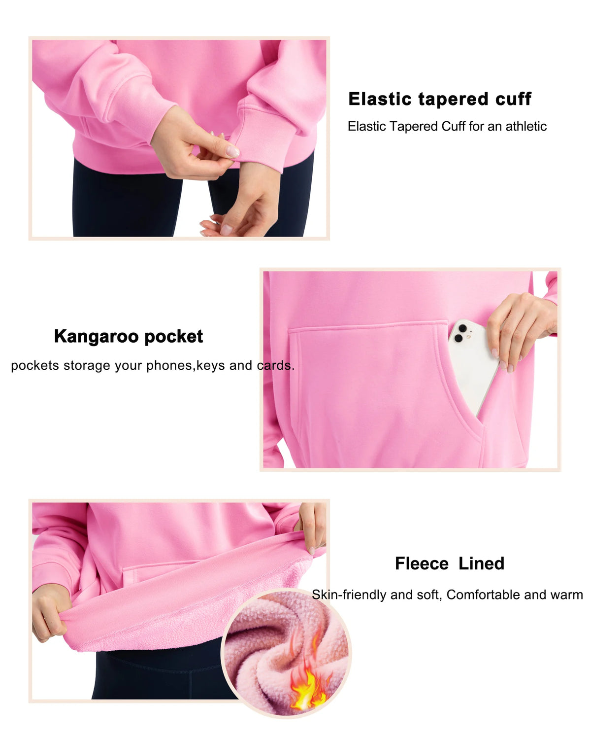 THE GYM PEOPLE Women's Oversized Hoodie Loose fit Soft Fleece Pullover Hooded Sweatshirt With Pockets