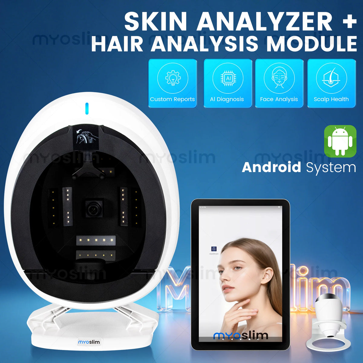 MYOSLIM AI Facial and Scalp Skin Analysis Scanner Machine