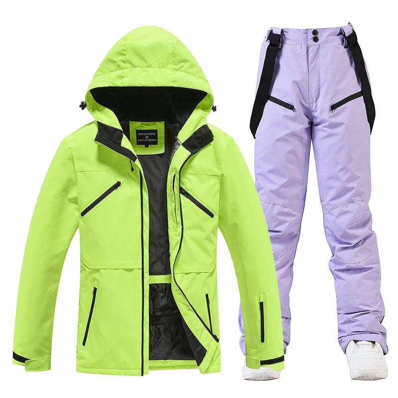 Men's and Women's, Ski Suit Sets, Waterproof, Snow Costume, Ski Jacket and Pant Set, Outdoor Clothing, Snowboarding, Overall