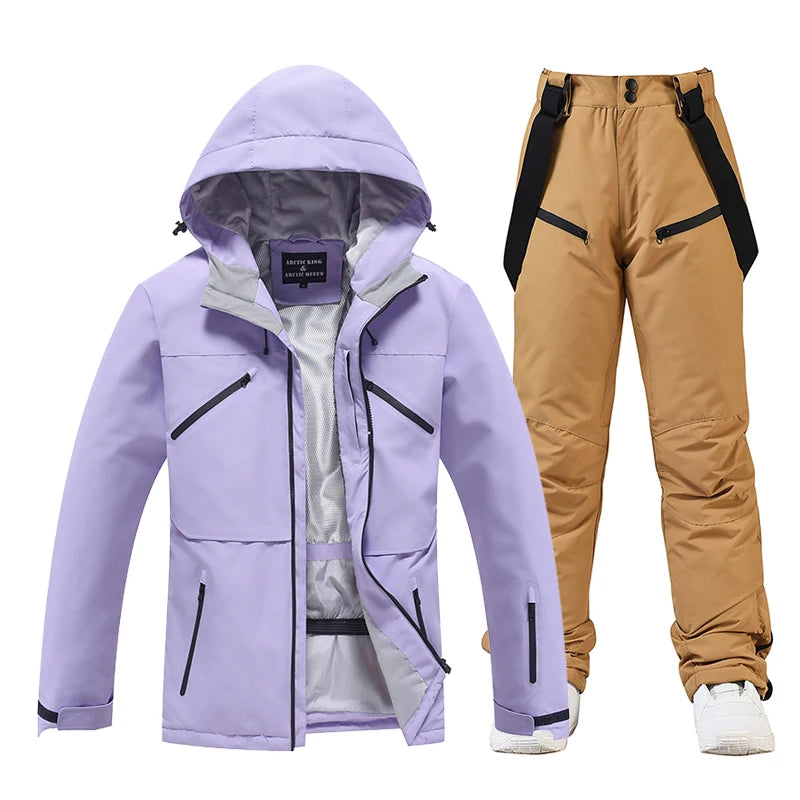 Men's and Women's, Ski Suit Sets, Waterproof, Snow Costume, Ski Jacket and Pant Set, Outdoor Clothing, Snowboarding, Overall