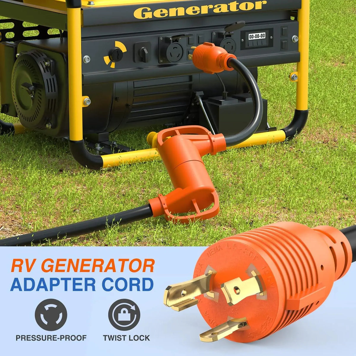 Nilight RV Generator Adapter Cord Twist Lock Male To Female Connector