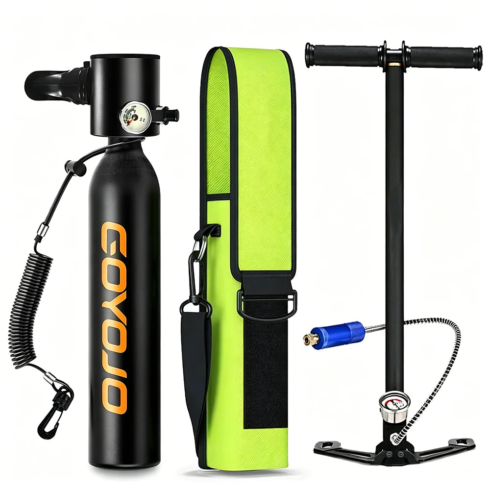GOYOJO Mini diving oxygen cylinder storage bag pump lost hand rope 0.5L small horse bottle DOT certification certificate