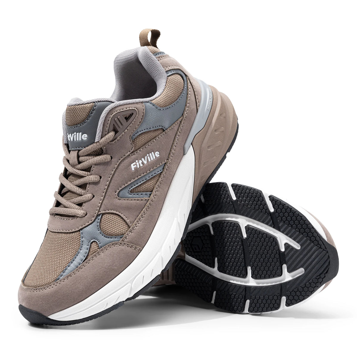 FitVille Mens Walking Shoes With Arch Support For Plantar Fasciitis