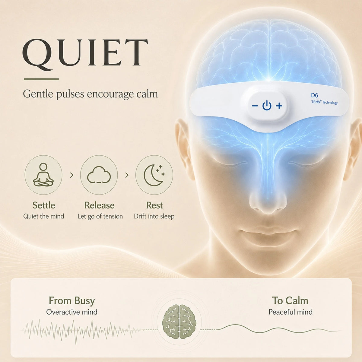 Rechargeable EMS Sleep Aid Device Portable Low Frequency with Adjustable Intensity Drug Stress Anxiety Relief Home Travel Office Insomnia Relief