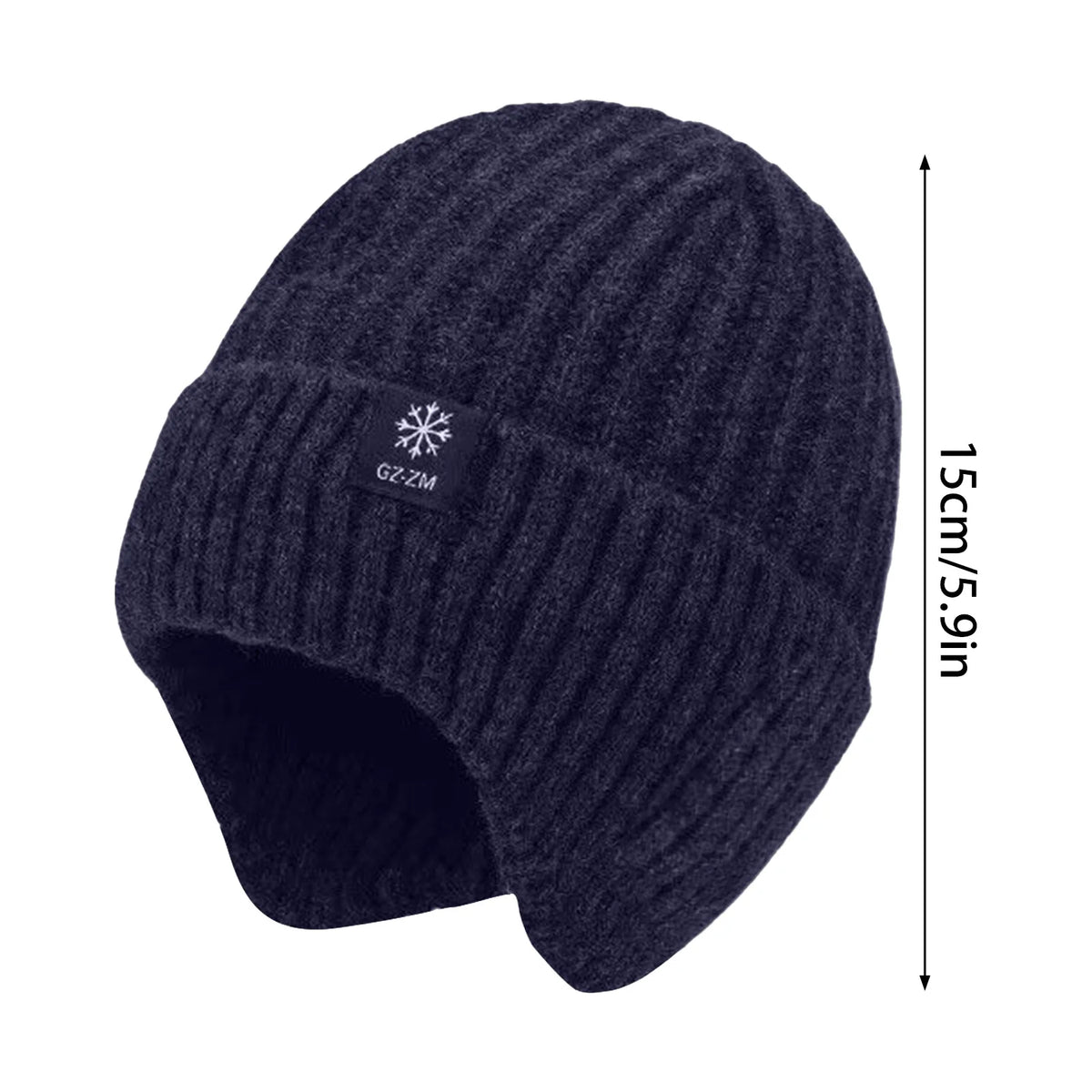 Windproof Hat Thickened for Cold Weather Men's Winter Knitted Beanie Faux Fur Lined Ear Protection Warm Cap Durable