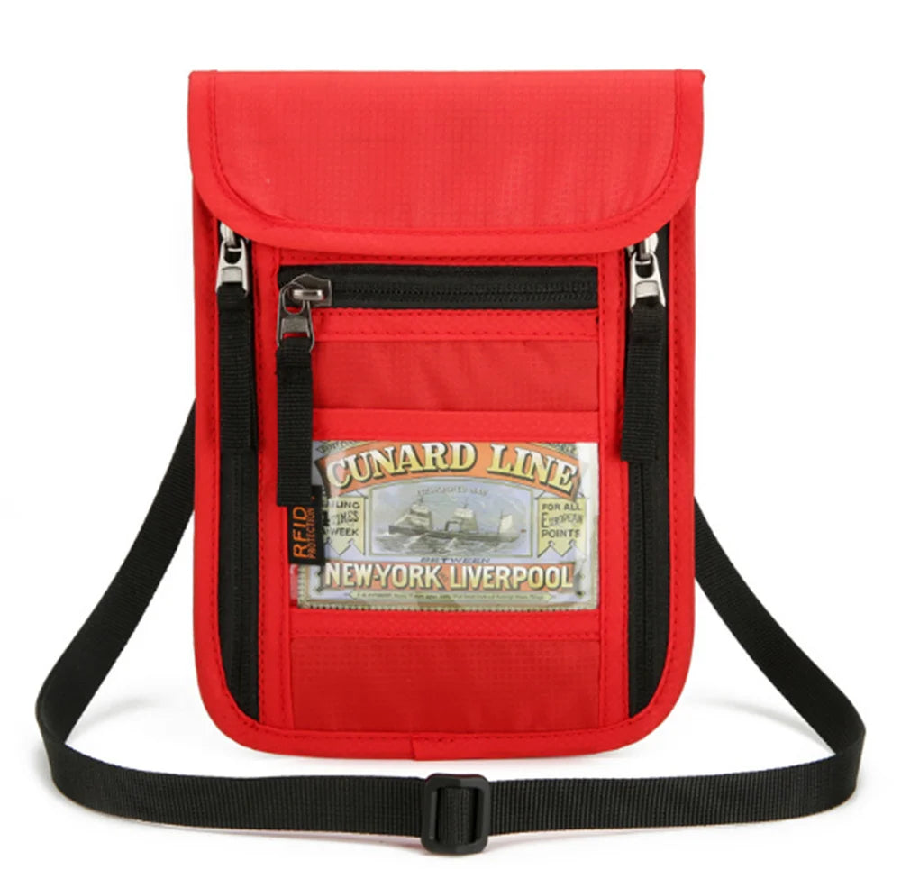 Passport Holder Bag Travel Neck Wallet with RFID Blocking – Neck Pouch for Men and Women to Keep Documents Safe