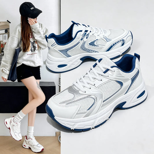 Women's Retro Dad Sneakers With Breathable Mesh Platform Walking Shoes