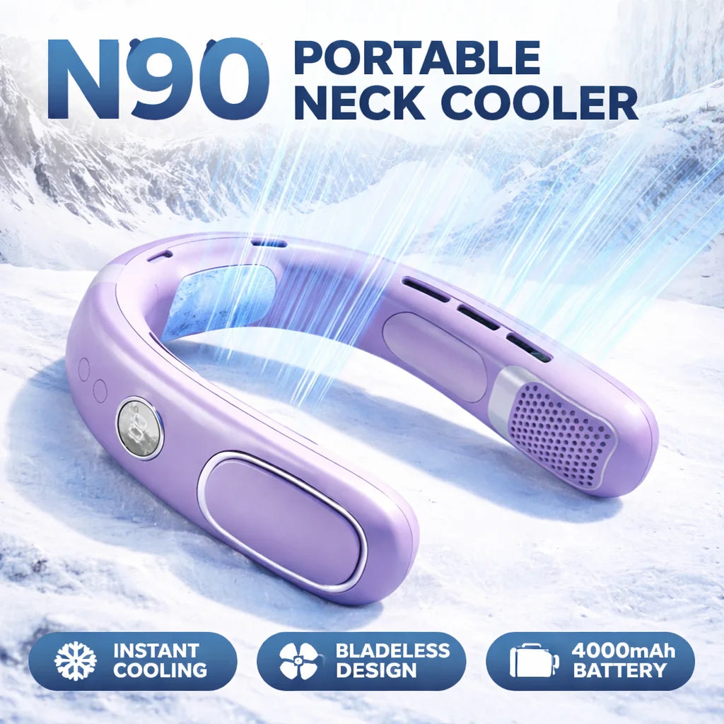 N90 Semiconductor Cooling Neck Fan With Five Speed Bladeless Design