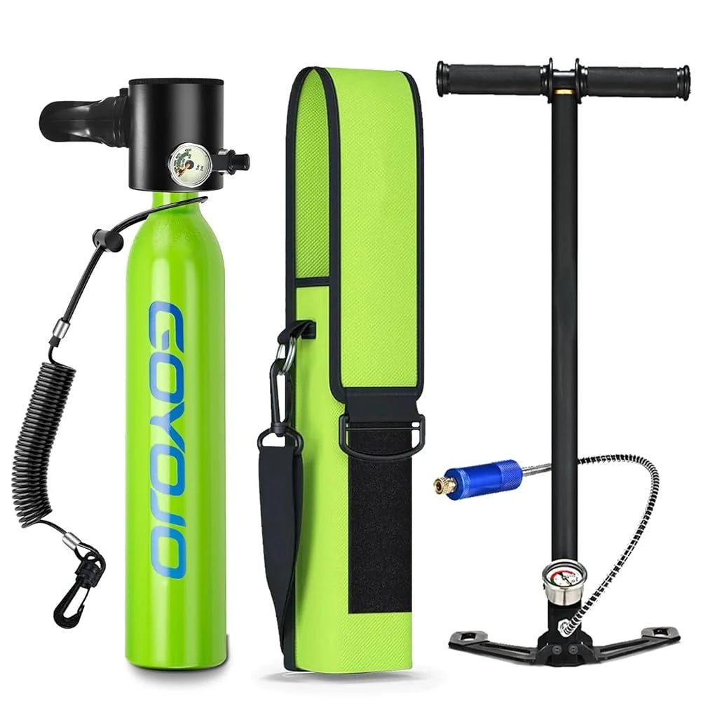 GOYOJO Mini diving oxygen cylinder storage bag pump lost hand rope 0.5L small horse bottle DOT certification certificate