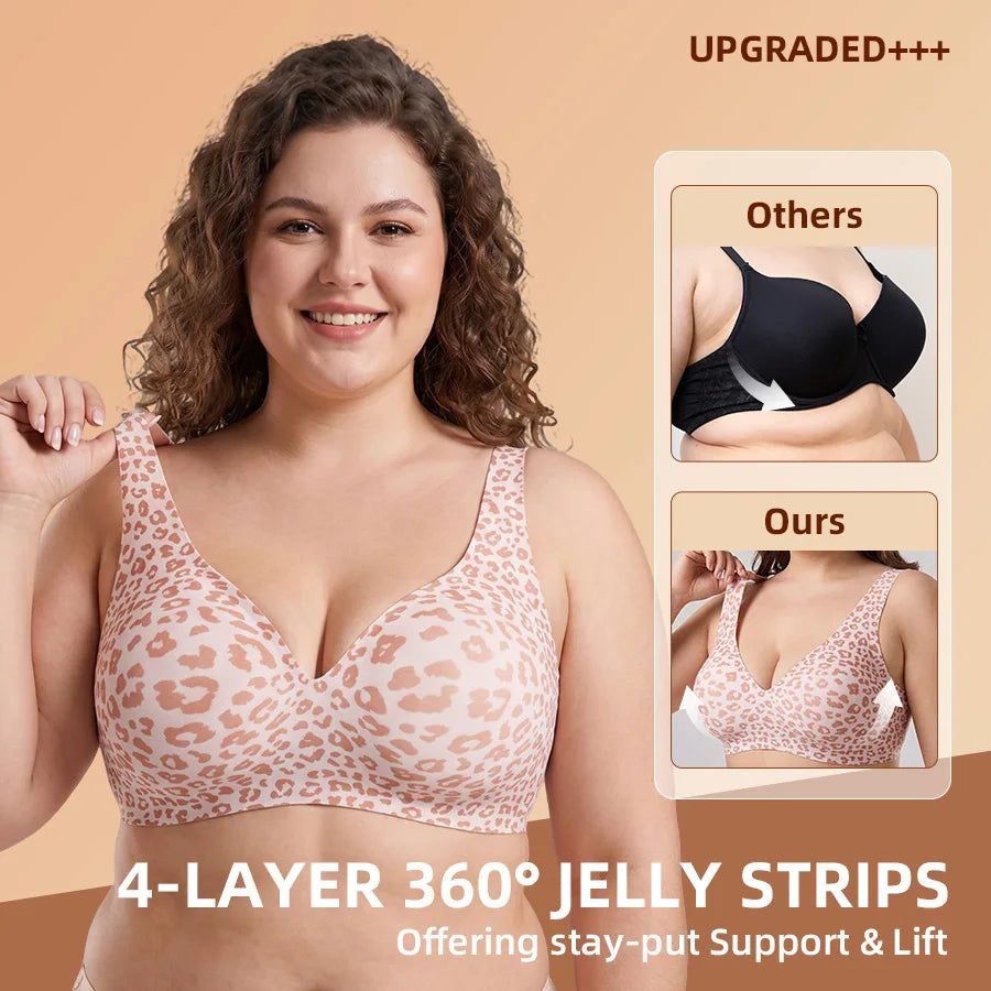 Seamless Wireless Full Coverage Push Up Sports Yoga Bra for Women