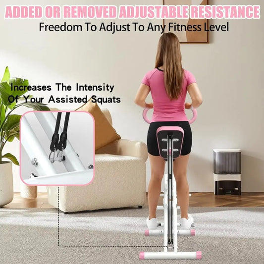 Ye Foldable Squat Machine for Home with Resistance Bands, Assist Trainer for Glutes, Botty, Butt, Thighs, Ab, Back, Leg Press & Hip Thrust in Home Gym Fitness