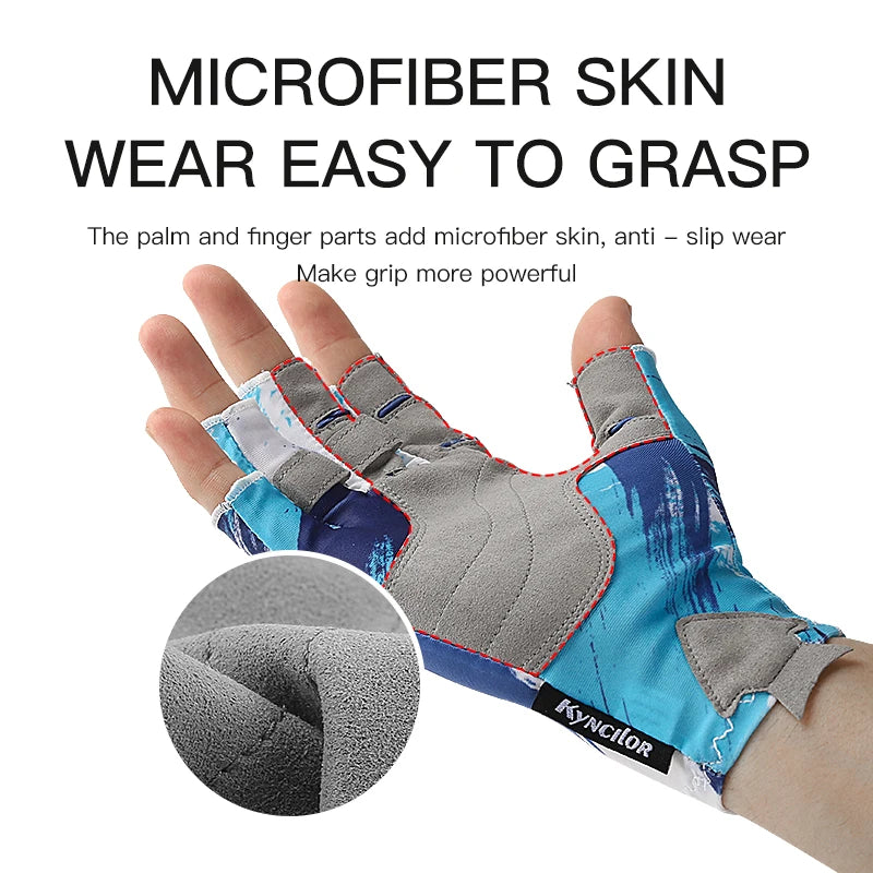 Half Finger Fishing Gloves For Men Women UV Wear Resistant Anti-slip Outdoor Sports Boating Sailing Angling Protective Gloves