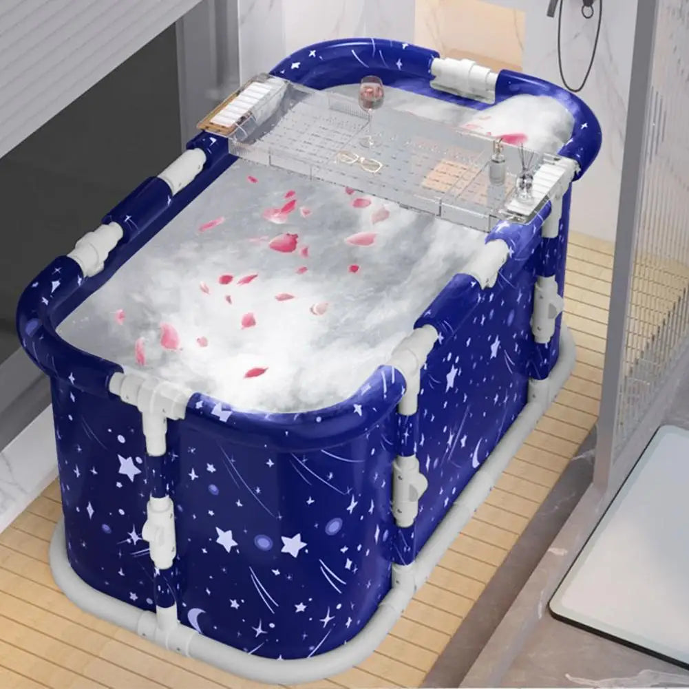 Collapsible Freestanding Bathtub for Adults, Foldable Spa Soaking Tub