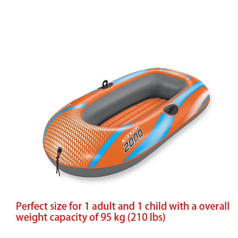 Bestway 61136/61140/61142/61146 1-3 Person Heavy Duty Inflatable Kayak - Long Lasting PVC Rafting Adventure Boat for Thrilling