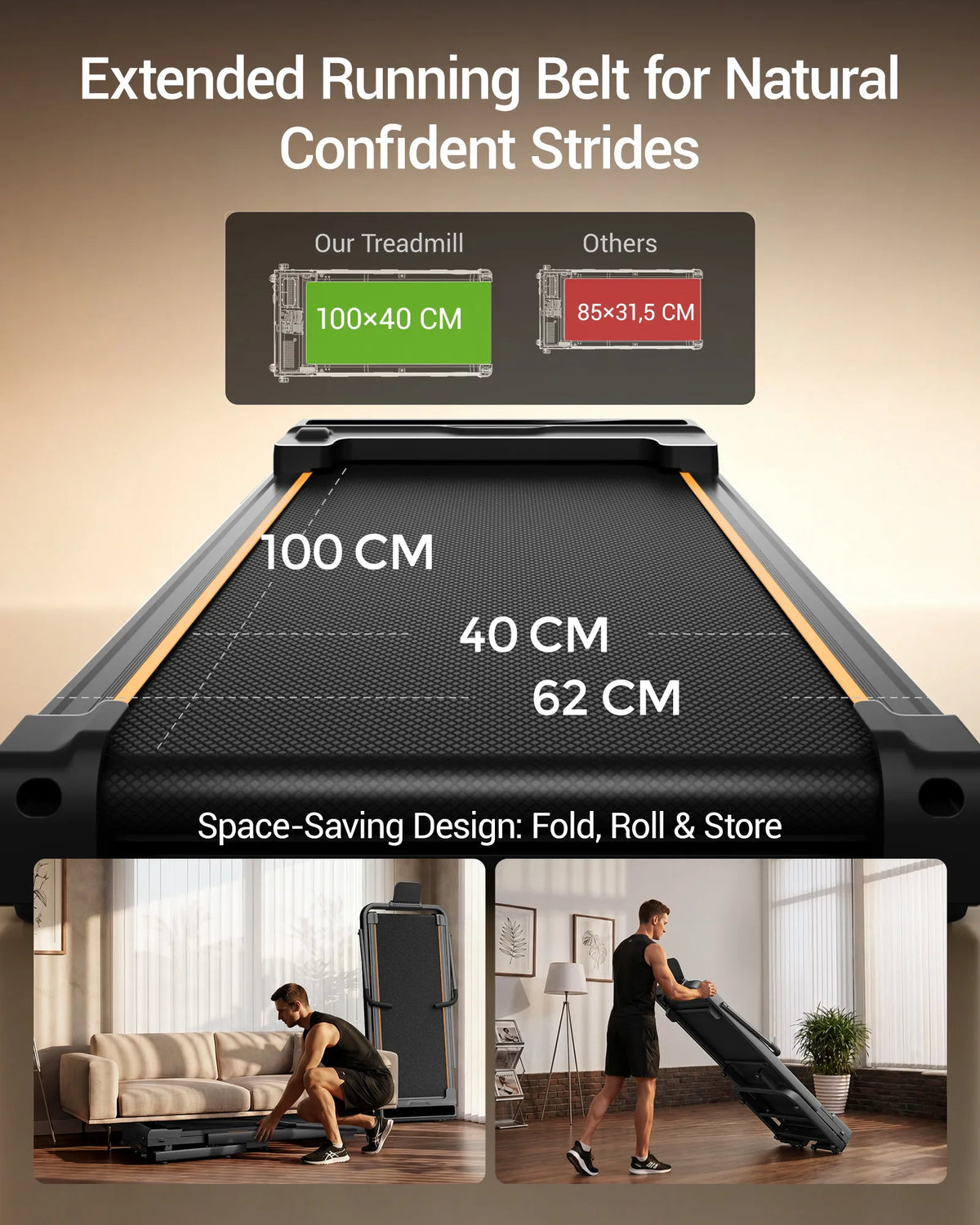 UMAY Folding Electric Treadmill With Powerful Motor And LED Display
