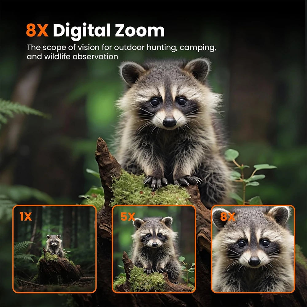 V6 Infrared Night Vision Binoculars Goggles 4K 8X Digital Zoom Head Mounted Telescope 32GB Memory Card,Photo & Video For Hunting