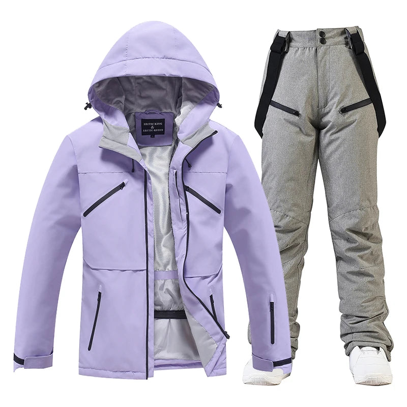 Men's and Women's, Ski Suit Sets, Waterproof, Snow Costume, Ski Jacket and Pant Set, Outdoor Clothing, Snowboarding, Overall
