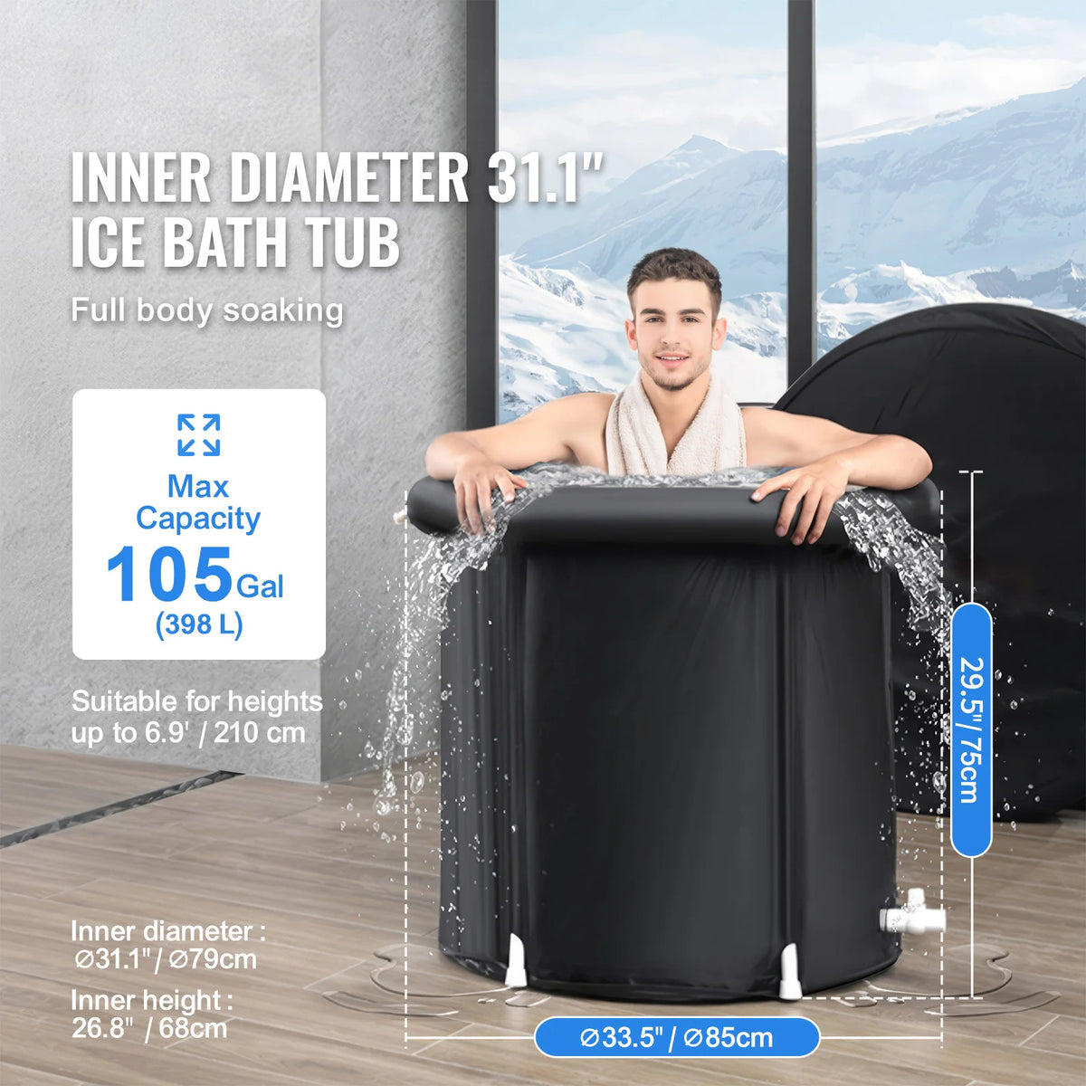 SucceBuy Portable Ice Bath Tub for Cold Water Therapy