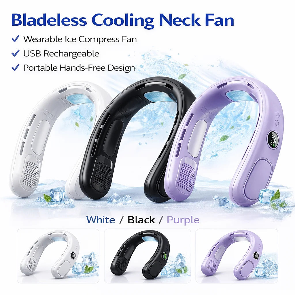 N90 Semiconductor Cooling Neck Fan With Five Speed Bladeless Design