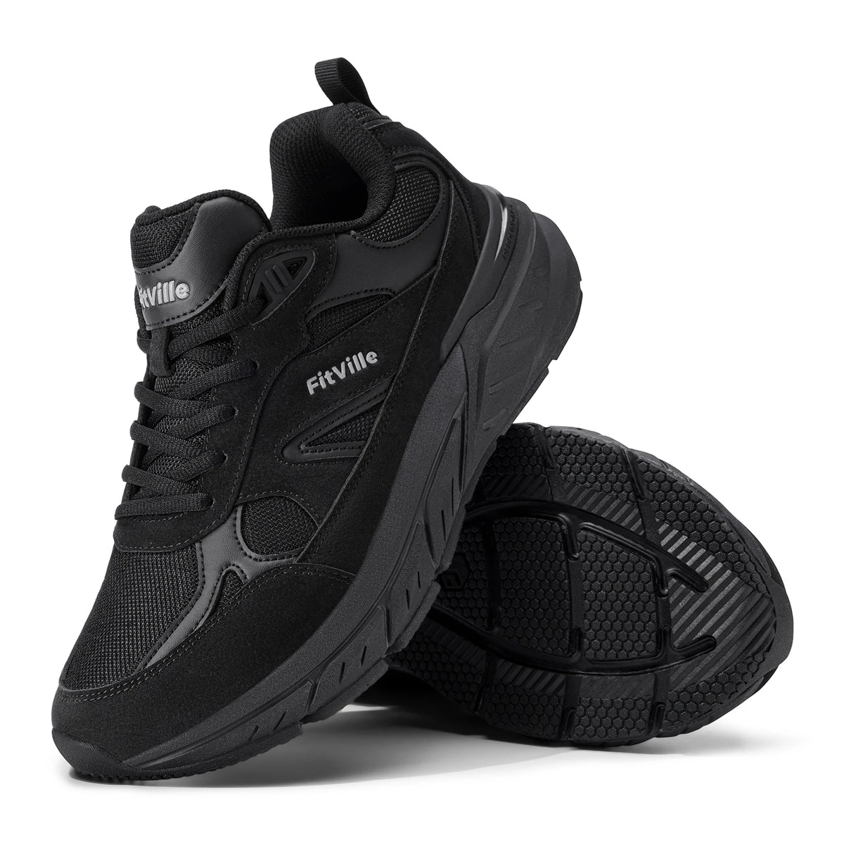 FitVille Mens Walking Shoes With Arch Support For Plantar Fasciitis