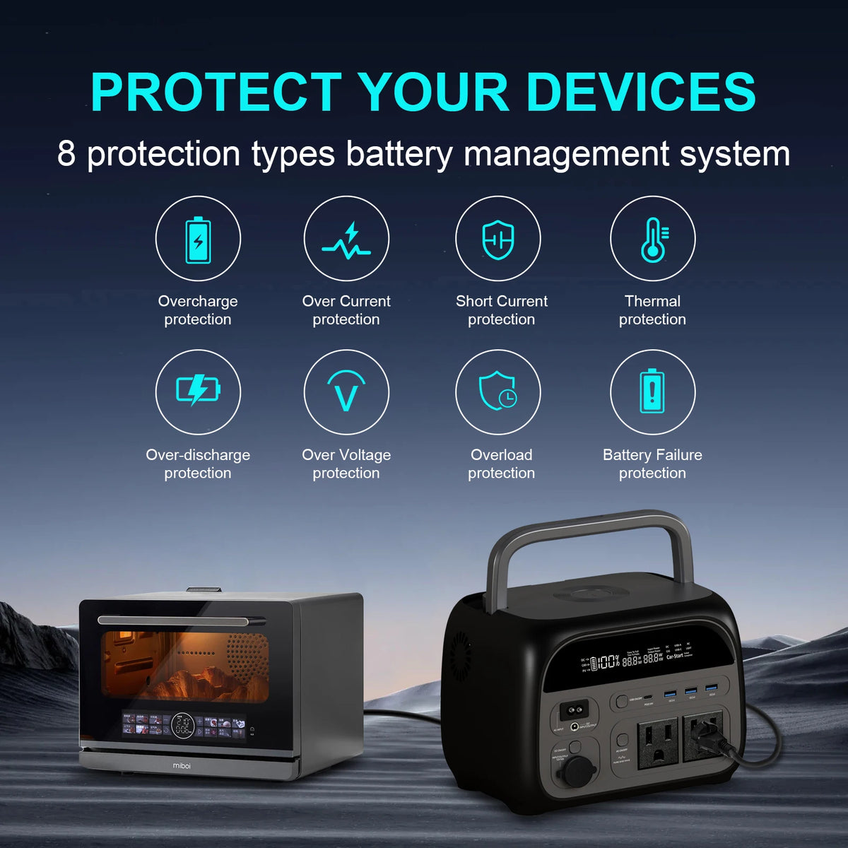 CTOLITY 500W Portable Power Station 345.6Wh Solar Generator LiFePo4 Batteries AC 220V Energy Storage Supply Camping 2PCS AP400