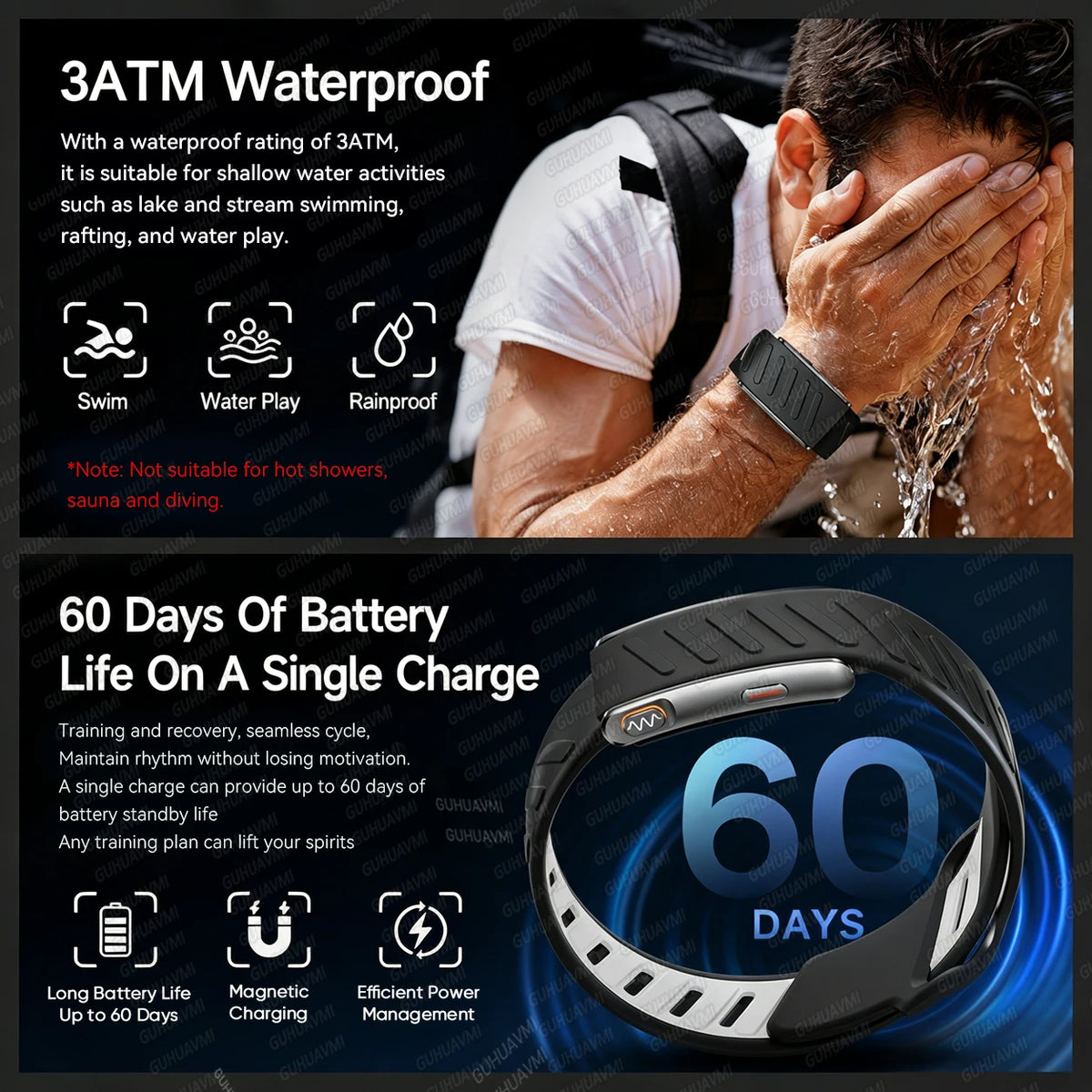 2026 New Screenless ECG+PPG Health Smart Bracelets 24/7 Heart Rate SpO2 Blood Pressure Body Fat 3ATM Fitness Tracker Smart Band