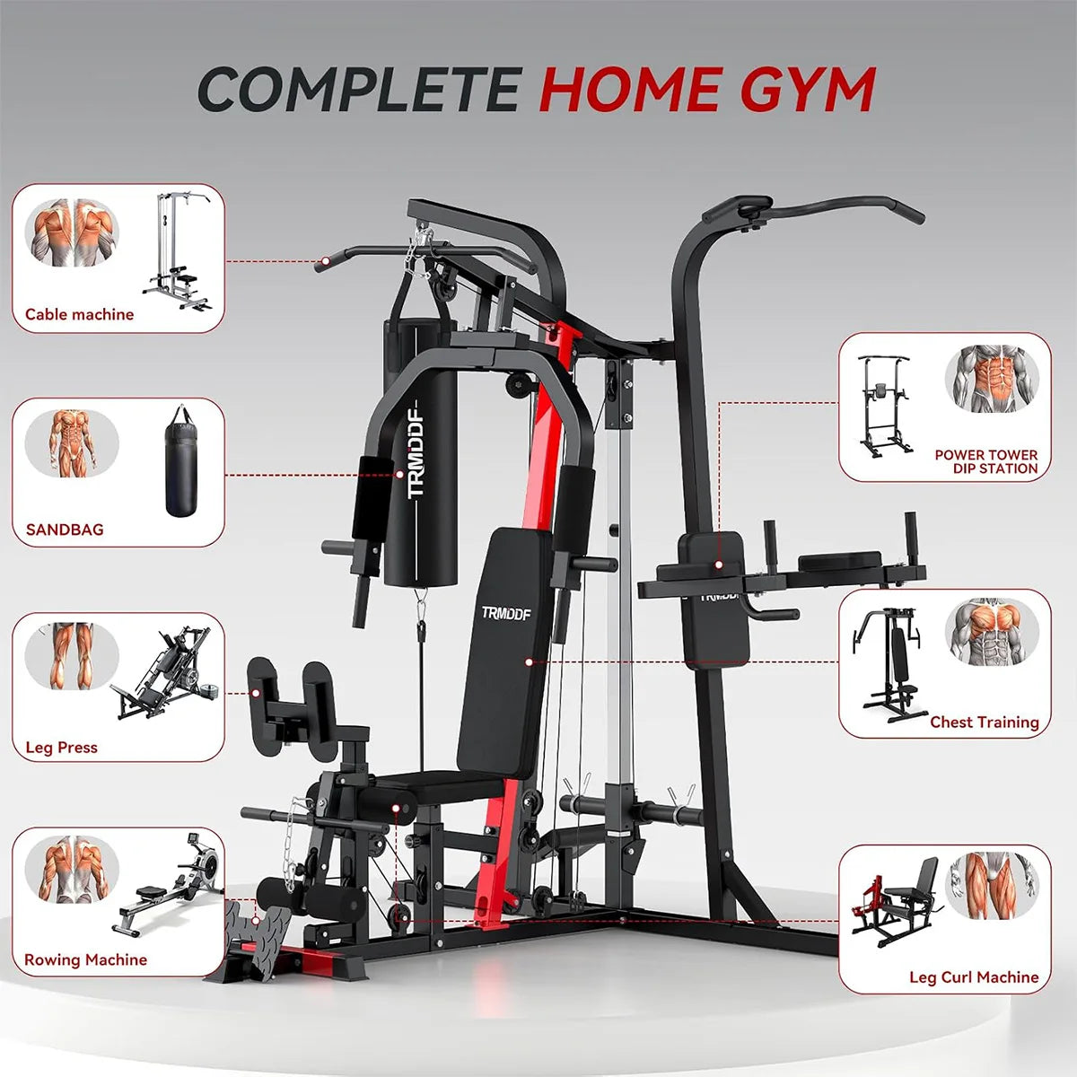 Pooboo Home Gym Strength Training Equipment For Full Body Workouts