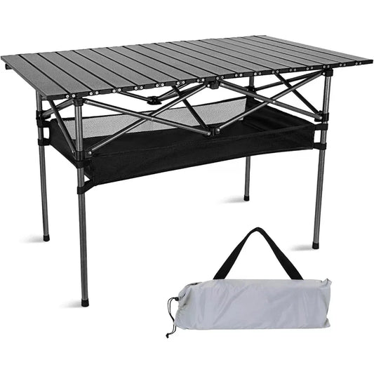 Portable Folding Camping Table - Lightweight Collapsible Outdoor Table With Carry Bag, Sturdy Legs & Large Flat Surface For Picnics, BBQs, Beach, Hiking, Tailgating - Compact & Durable Design For S &