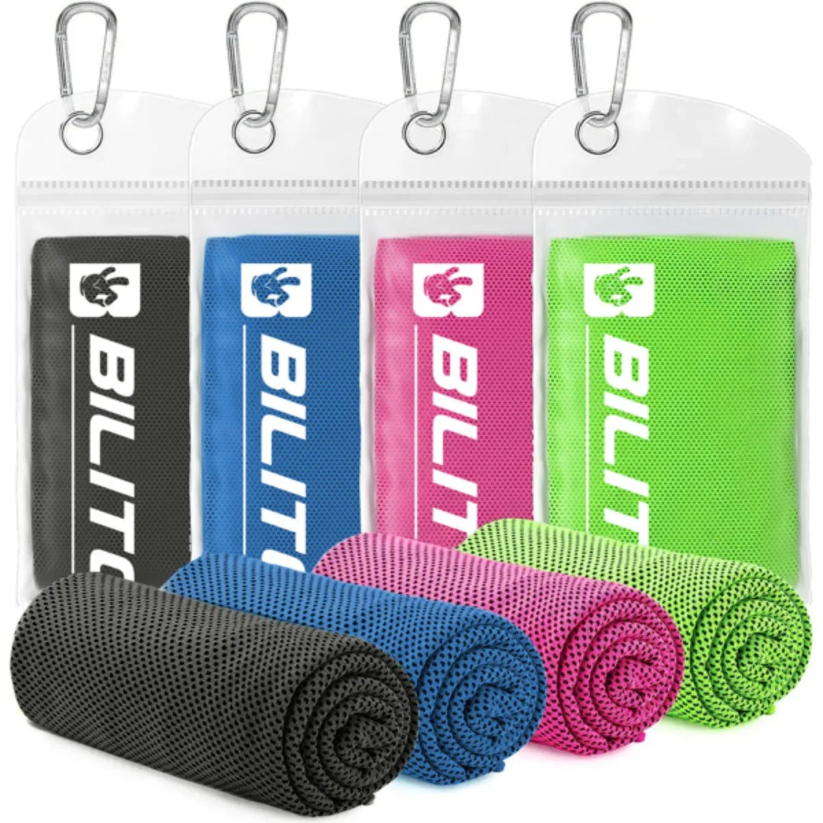 4Pack Superfiber Ice Towel Neck Soft Breathable Cold Towel Cooling for Yoga Sports Golf Gym Camping Running Fitness