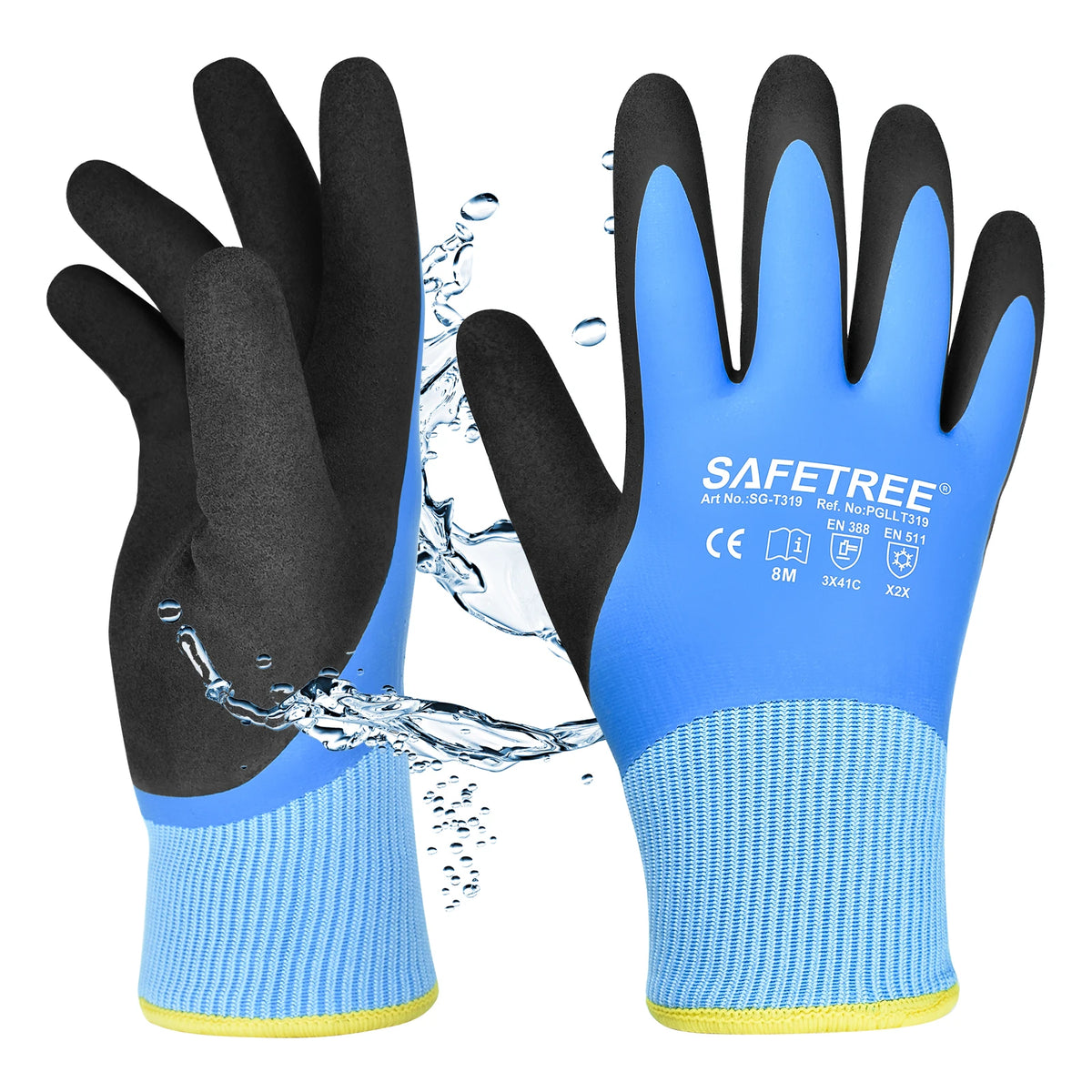 Winter Anti-Cut and Cold Proof Sandy Nitrile Coating Safety Working Gloves PPE Hand Protection CE EN388