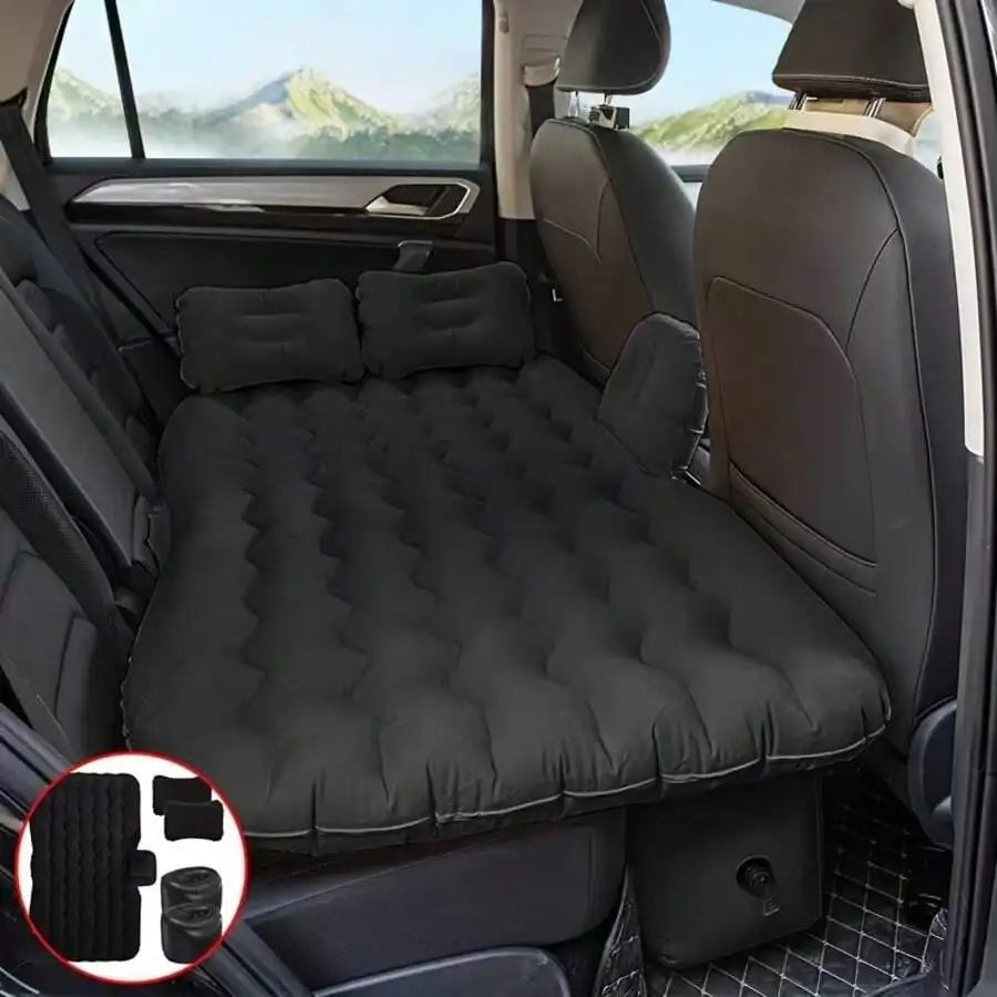 Portable PVC Flocked Inflatable Car Bed, Rectangular Air Mattress For SUV Travel Camping With Storage Bag And Repair Kit, Ideal