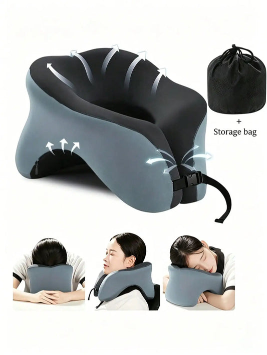Memory Foam Travel Neck Pillow With 360 Degree Head Support