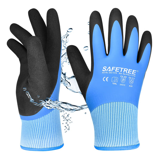 Winter Anti-Cut and Cold Proof Sandy Nitrile Coating Safety Working Gloves PPE Hand Protection CE EN388