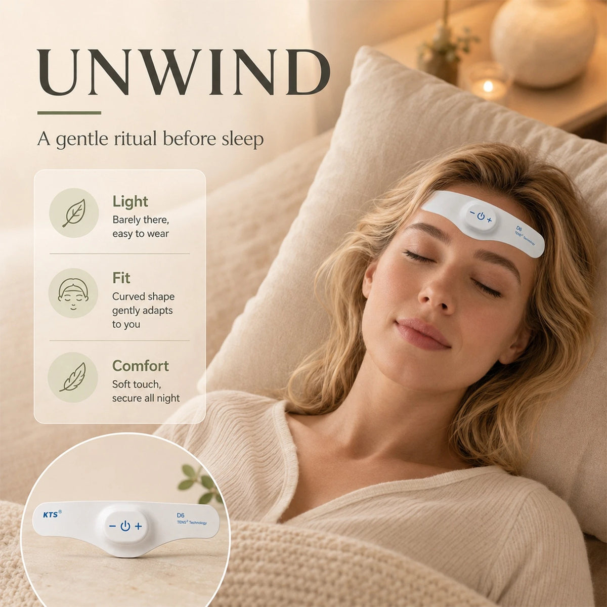 Rechargeable EMS Sleep Aid Device Portable Low Frequency with Adjustable Intensity Drug Stress Anxiety Relief Home Travel Office Insomnia Relief