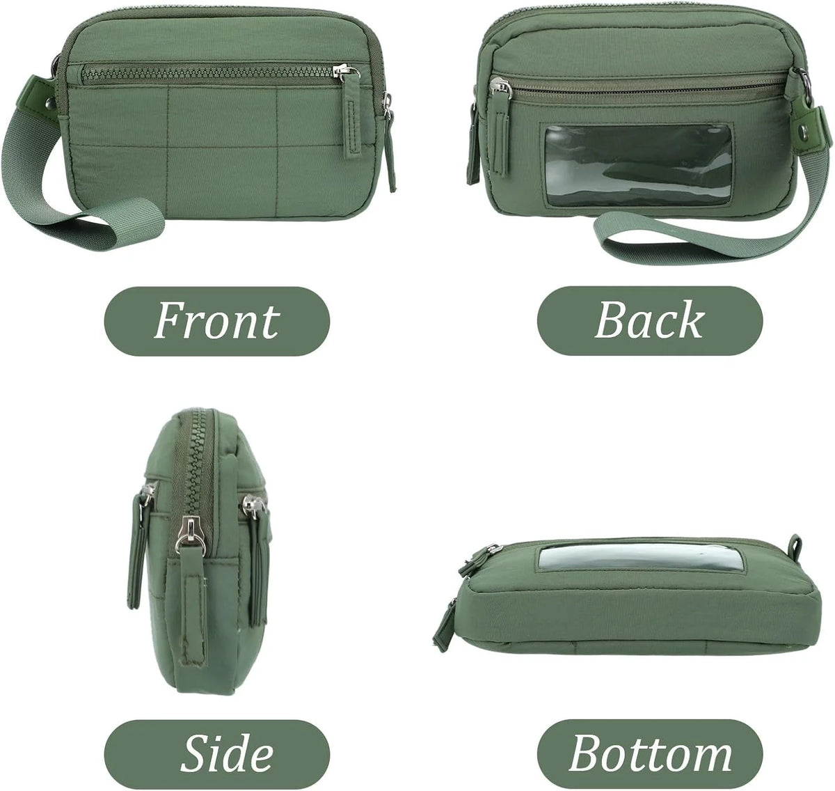 Wristlet Wallets for Women, RFID Wristlet Purse Built in Wallet, Small Nylon Crossbody Bags, Credit Card Holder
