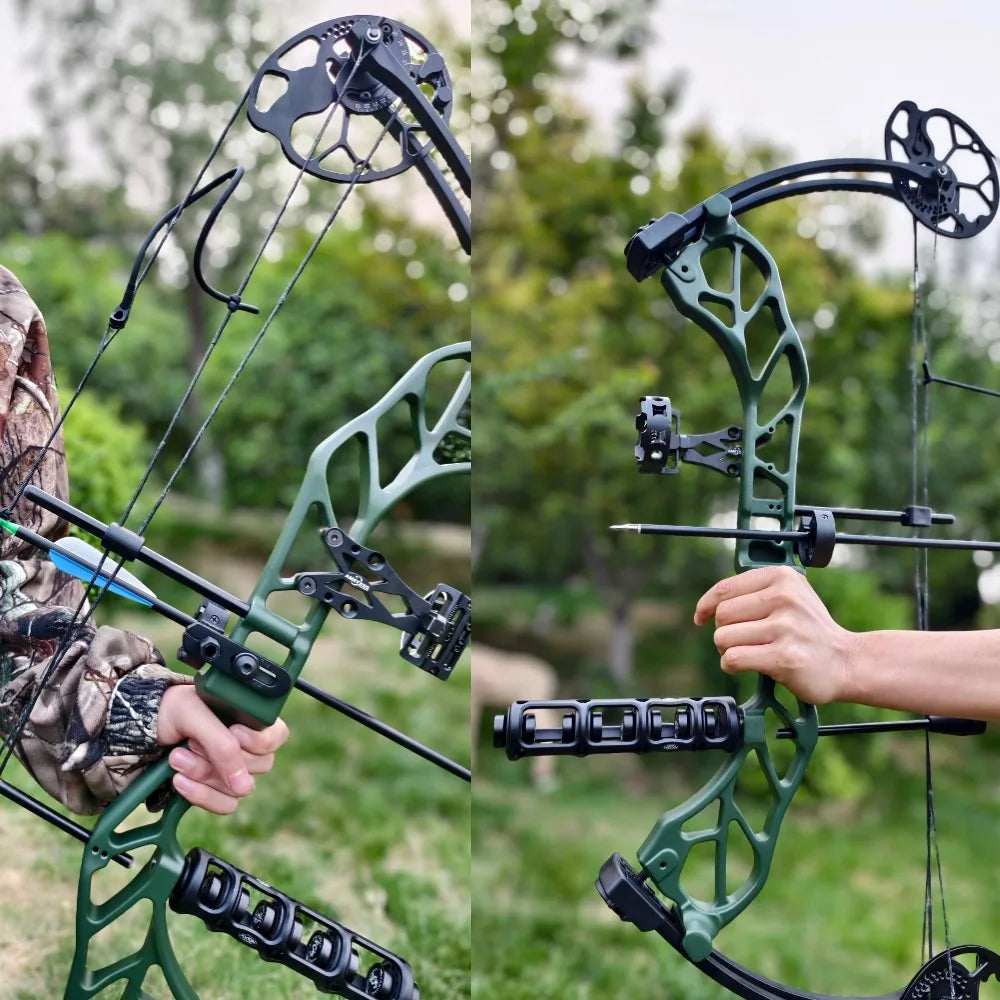 19‑70Lbs Adjustable Archery Compound Bow 320FPS Aluminum Alloy Riser Dual Cam Without Bow Press Needed Right Hand for Hunting Shooting Activities