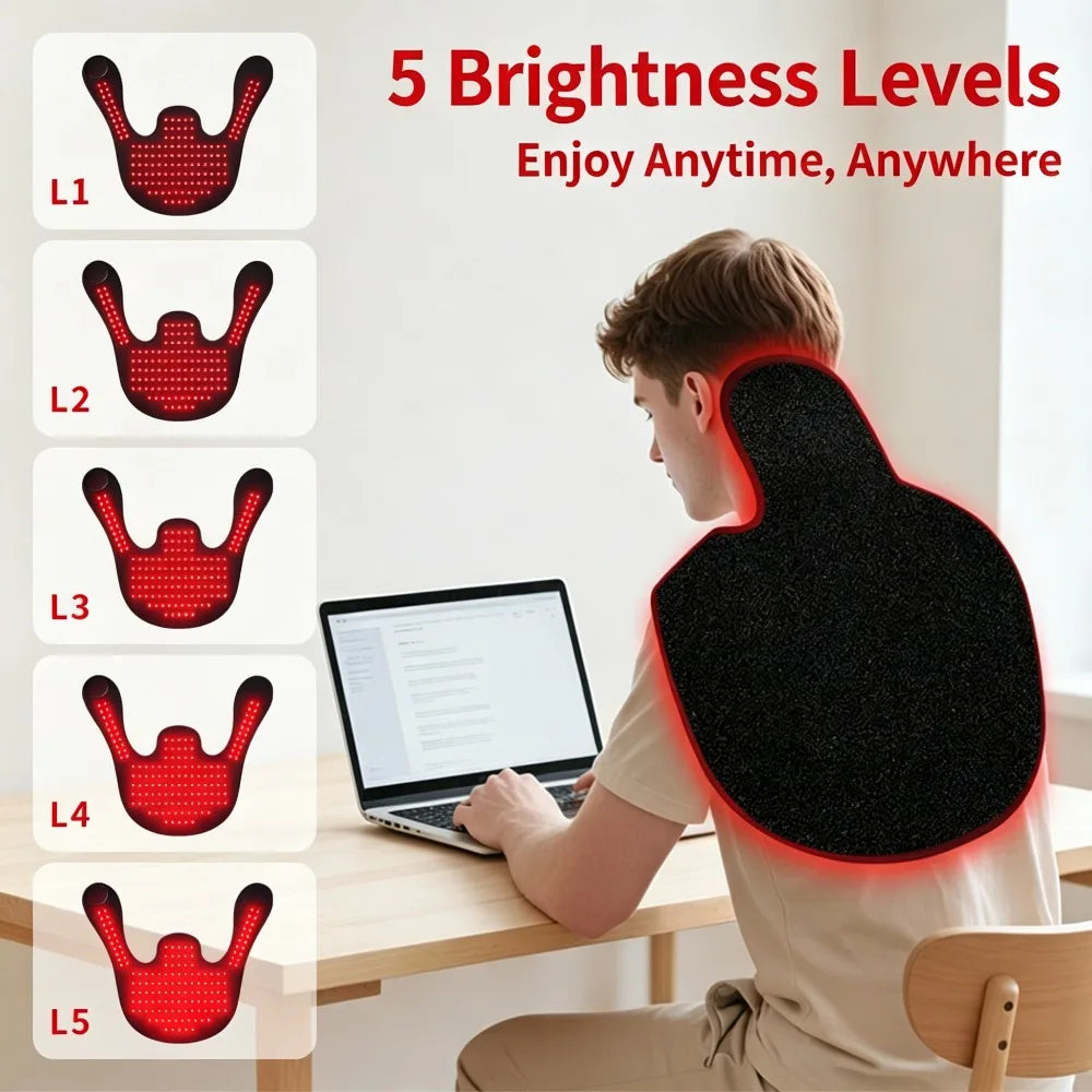 NEW Red Light Therapy for Neck and Shoulder, 145 LEDs 660&850 nm Infrared Light Therapy pad for Body Neck Shoulder Pain Relief