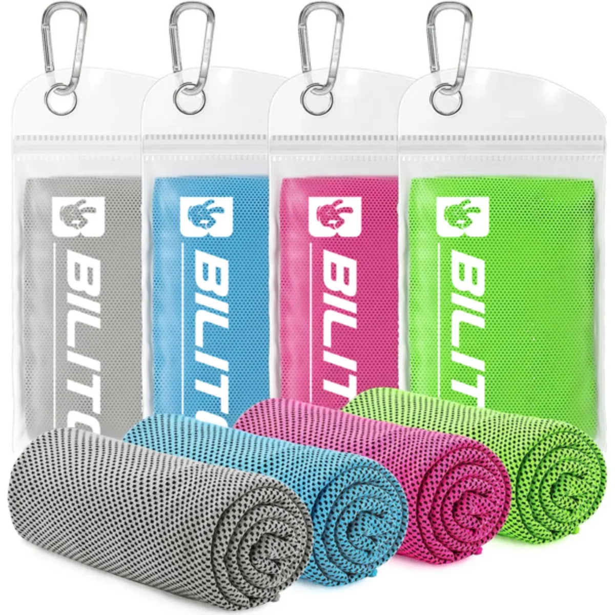 4Pack Superfiber Ice Towel Neck Soft Breathable Cold Towel Cooling for Yoga Sports Golf Gym Camping Running Fitness